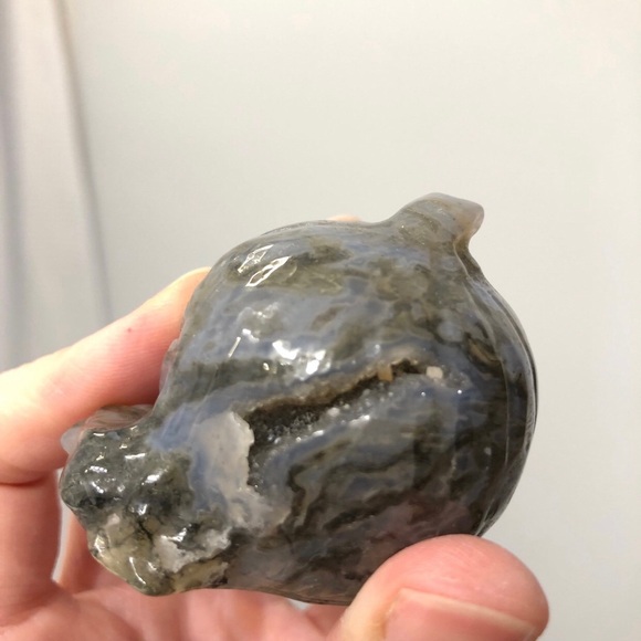 Moss Agate Pumpkin Monster Halloween Crystal - Picture 6 of 8